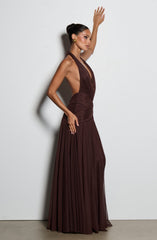 Cleo Maxi Dress - Plum Brown