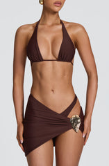 Edie Mini Sarong - Plum Brown