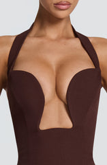 Charlotte Mini Dress - Plum Brown