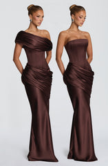 Ella Maxi Dress - Plum Brown