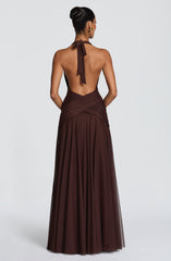 Cleo Maxi Dress - Plum Brown