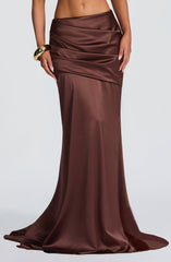 Claudette Maxi Skirt - Plum Brown
